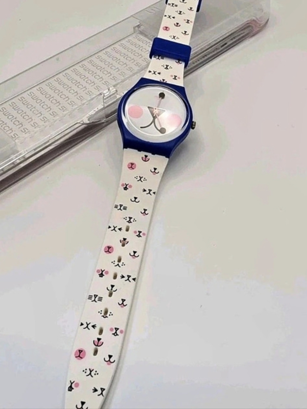 Swatch Cattitude Watch Blue & White